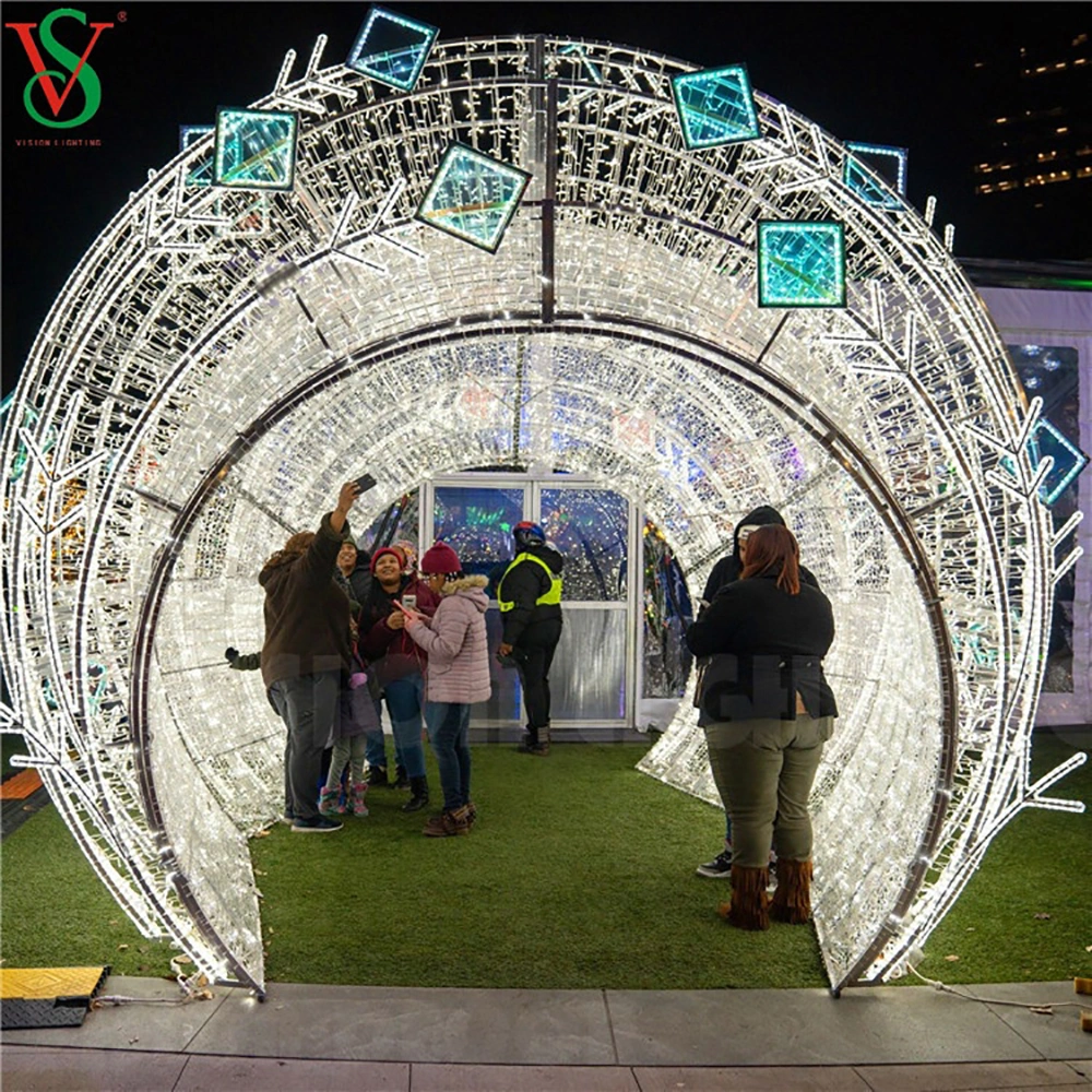 Christmas Outdoor IP65 Street 3D Giant Ball Motif Sculpture Giant Ball Arch Decoration Light