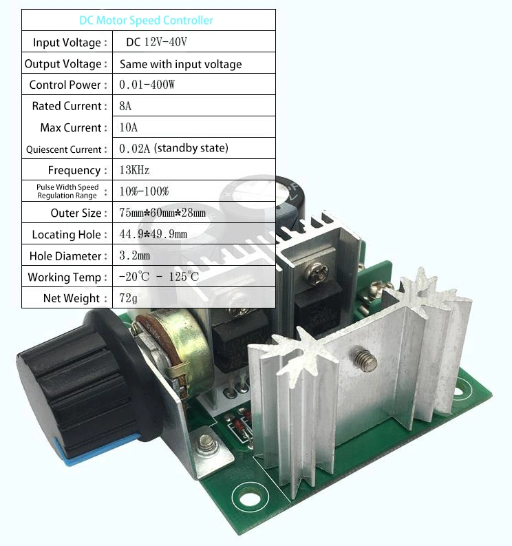 Max 10A PWM Lamp Dimming Motor Speed Regulating Switch and Equipment Speed Regulation Regulator Control