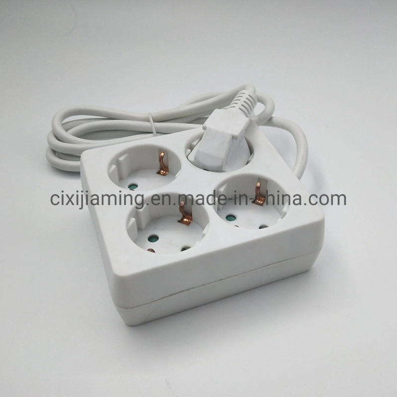 Ajm0222- 4 (4*16A) Ways Germany Type Square Shape Extension Multiple Electrical Socket