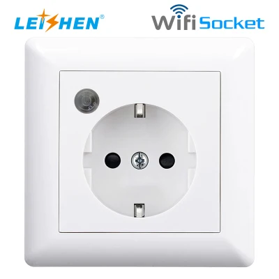 Leishen Sp-8003 무선 EU Google 홈 16A 스위치 소켓 Tuya Alexa 전화 APP 원격 제어 Schuko EU 스타일 WiFi 스마트 소켓 스마트 WiFi 소켓