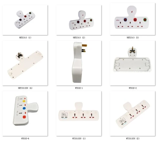 3방향 소켓, T형 플러그, 확장 소켓, USB 포트 2개